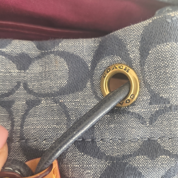 Coach Denim Backpack with Red Accents - Picture 8 of 13